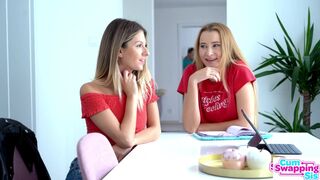 Sexy Excited Blondes Ivi Rein & Rebecca Volpetti Tempt Stepbro to Join in for three-some