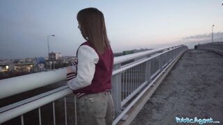 Public Agent - Sexy brunette hair dances for me in PUBLIC in advance of I bang her hard