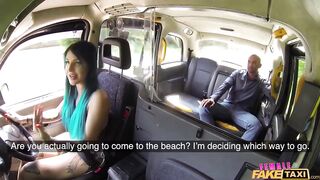 Her BUTT is banged hard by an Australian stud with a large jock - Female Fake Taxi