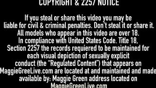 Busty Blonde Maggie Green Gets Drilled By Carmen Valentina!