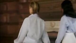 Abigail Olegski has lesbian sex at the fireplace