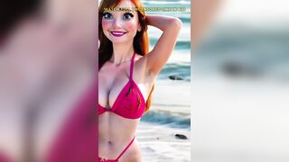 Anna soaking up the beach vibes in a sizzling bikini. The adventurous princess is willing for some joy in the sun! #disney #frozen #anna #elsa #disneyedit #shorts #fyp