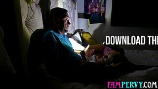 Petite breasts teen step daughter rides her stepdaddys large wang in the darksome