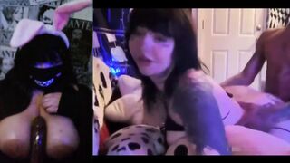 Punk mother I'd like to fuck on livecam playing with a BBC sex-toy with her large natural bazookas bare