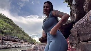 Wild sex with a follower I discovered in the river where I was bathing