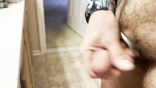 Cum everywhere! Penis ring helps me spray it.