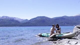 Lascivious teen pair gets caught having sex on public beach - BIGGEST spunk flow amateur