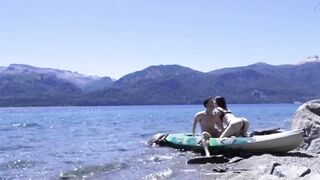 Lascivious teen pair gets caught having sex on public beach - BIGGEST spunk flow amateur