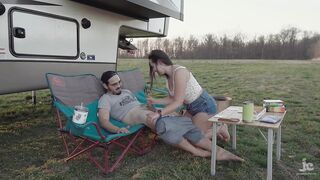 Would u go camping with us? Quick outdoor screw PAWG creampie