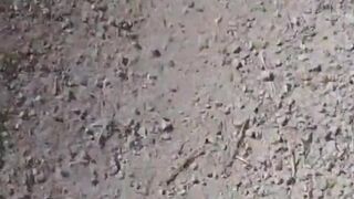 I walking wank outdoor in the public place