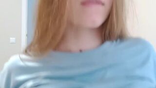 Nice-looking beauty shows her charms