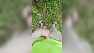 Aaron Skeetman Peeing In The Grass In Flip Flops