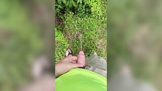 Aaron Skeetman Peeing In The Grass In Flip Flops