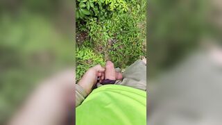 Aaron Skeetman Peeing In The Grass In Flip Flops