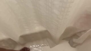 Soapy shower masturbation