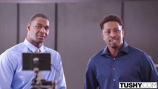 TUSHY Small Elsa fulfills her anal 3some dream