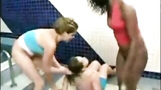 Lezdom enema drinker and ass worship