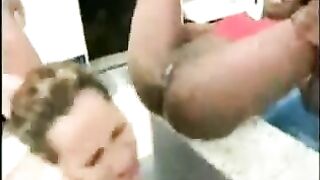 Lezdom enema drinker and ass worship