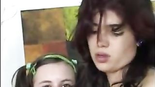 Latina milf licks teens pussy