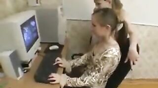 Cute russian lesbian girls on the couch