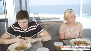 Bigbooty stepmom tempts teen into lesbian sex