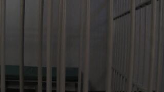 A Gorgeous Blonde Seduce a Shy Girl in Prison. 