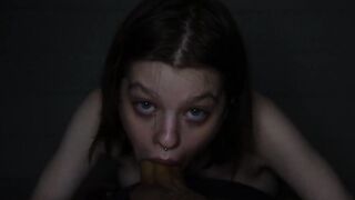 eighteen yo teen KIRA LENIENCE chokes on penis and get jizz on her MOUTH