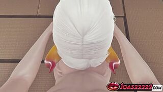 CG Hentai Yamato from One Piece - Breasty Gal Gives Tugjob, Titsfuck & Large Shlong Oral sex Ending in Large Rod Cum Explosion In Sweetheart Choose two