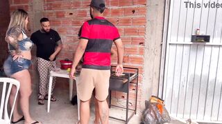 We went to a barbecue at a pair of allies' abode! And we all ended up in couch in a hawt fuckfest with a palpitating ramrod and a snatch oozing with cum.