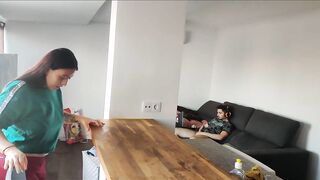 caught my stepdad masturbating and I did the same, anal masturbation and DP on the k