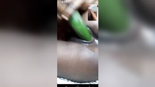 I love cucumber inside my twat