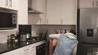 Screwing my concupiscent stepsister in the kitchen and giving her the creampie this babe merits