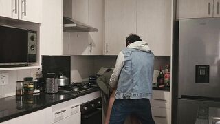 Screwing my concupiscent stepsister in the kitchen and giving her the creampie this babe merits