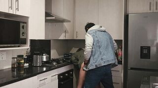 Screwing my concupiscent stepsister in the kitchen and giving her the creampie this babe merits