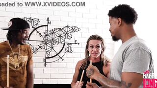 THAT BABE LOST WE WON POOL SHARK GETS SLUTTED OUT BY 2 YOUTHFUL BULLS