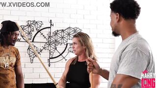 THAT BABE LOST WE WON POOL SHARK GETS SLUTTED OUT BY 2 YOUTHFUL BULLS