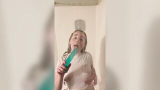 Hot Redhead Rides Sex-toy In Shower- ONLYFANS LEOTHEREDHEAD