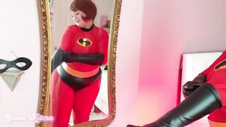 Elastigirl Mrs.Incredible expands and twerks her large booty in your face