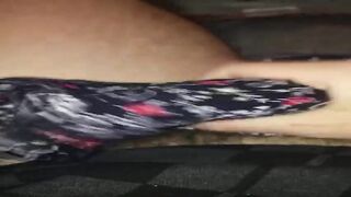 my step sister surprises me to cum in her are jogging-legins