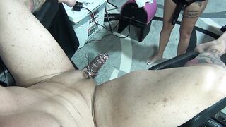 My Belt On Stories - I Pegg him & MAKE him CUM thru a CAGE b4 I SUCK HIM OFF & swallow it. side POV.