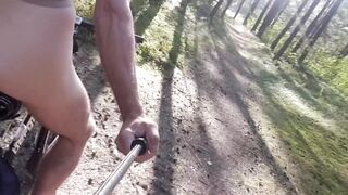 Short movie scene ???? Nude on a bike ???? in the park????