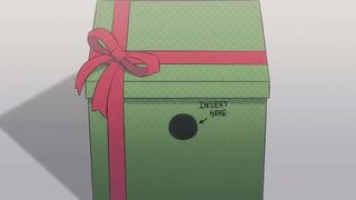 sweethearts in Christmas present gives oral