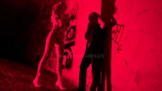 Mad Clown Cutie Gives Halloween Head in Abandoned Tunnel