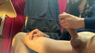 9" light skin bbc close up cum BLAST!