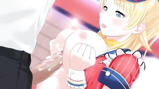 astounding boobjob at work