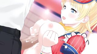 astounding boobjob at work