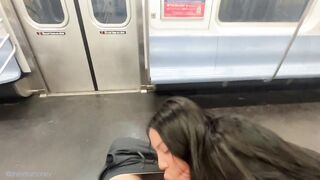 RISKY ORAL PLEASURE, MADE HIM CUM ON NYC SUBWAY