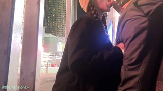 EXCEEDINGLY RISKY ORAL JOB BEHIND POLICE STATION IN NYC