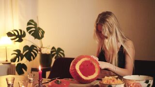 Cozy Halloween Pumpkin Carving with Your Girlfriend