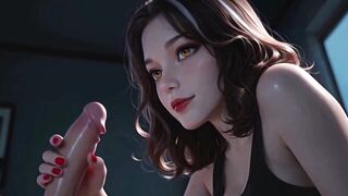 ATKINS HEAVEN - Roommate's Late Night Surprise - Sexy Brunette hair Makes U Cum In Her Throat Whilst Watching A Episode - [POV][VIRTUAL SEX][AI]